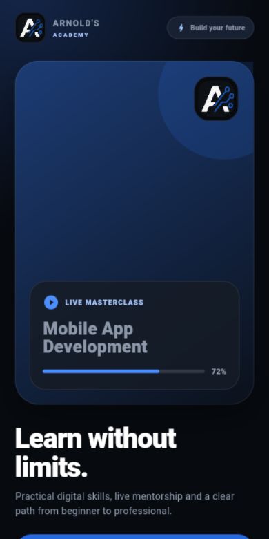 Arcona mobile welcome screen